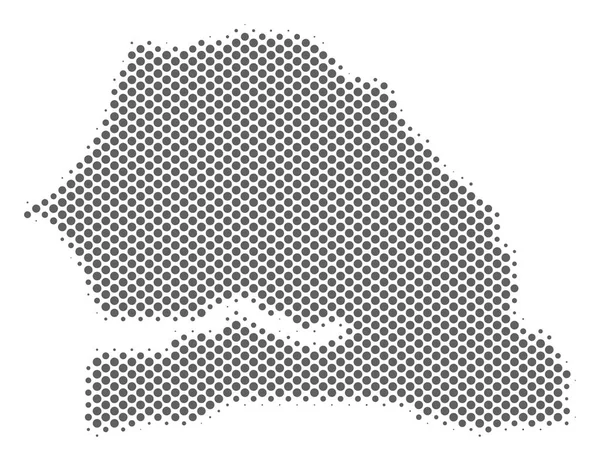 半色调灰色塞内加尔地图 — 图库矢量图片