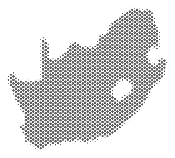 Carte de la République sud-africaine Halftone Silver — Image vectorielle