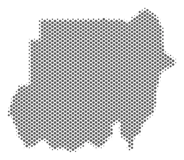 Mappa Halftone Grey Sudan — Vettoriale Stock