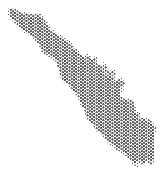 Carte de l'île de Sumatra Silver Halftone — Image vectorielle