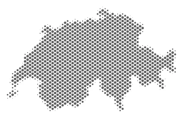 Carte de la Swissland Gris Halftone — Image vectorielle