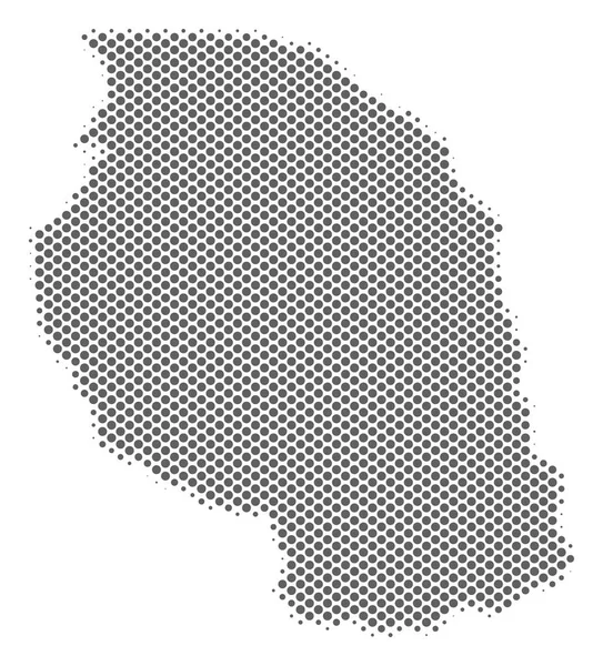 Halbtonsilberne tansania karte — Stockvektor