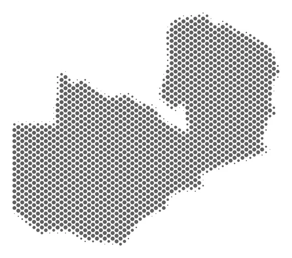 半色调灰色赞比亚地图 — 图库矢量图片