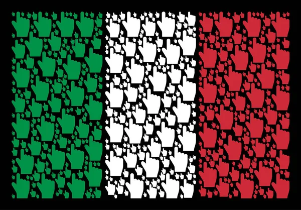 Итальянский флаг с иконками указательных пальцев — стоковый вектор