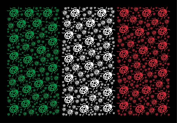 Modello di bandiera italiana di bug coccinella Articoli — Vettoriale Stock