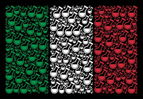 意大利旗拼贴画反击项目 — 图库矢量图片