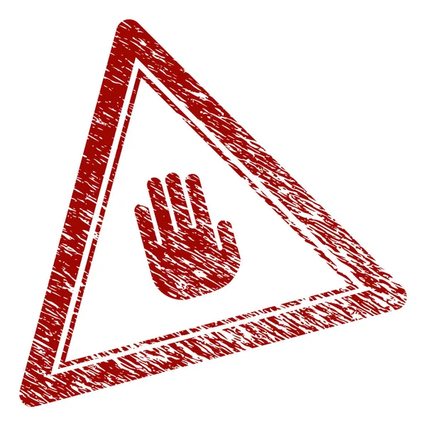 Détresse texturé Stop main Triangle sceau — Image vectorielle