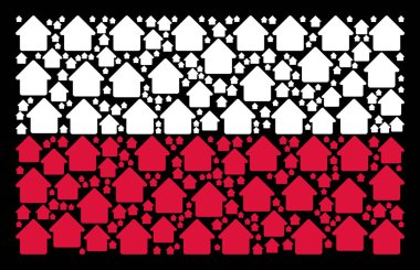 Polonya bayrağı kolaj kabin simgeler