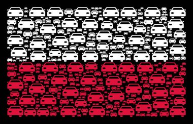 Araba öğeleri mozaiği Polonya bayrağı