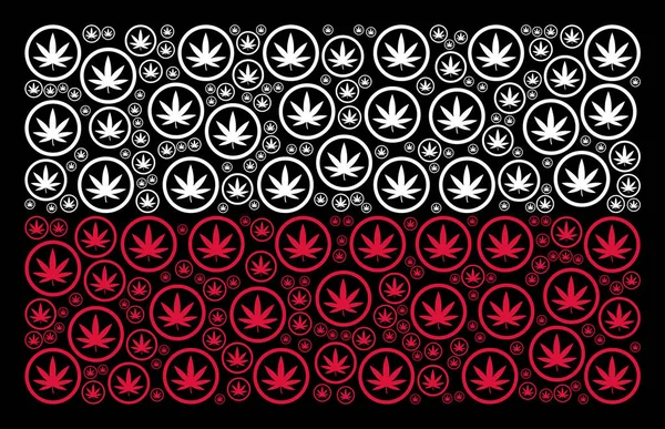 Polonia Bandiera Collage of Cannabis Icons — Vettoriale Stock