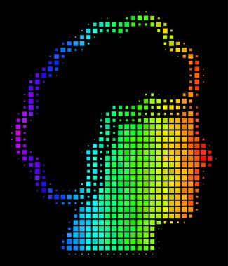 Spektral renkli piksel sarışın profili simgesinin