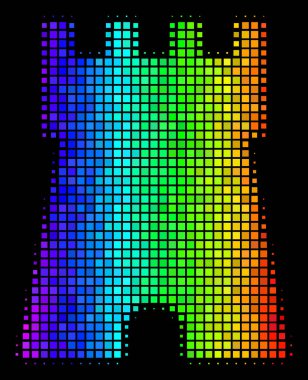 Gökkuşağı piksel siper kule simgesi