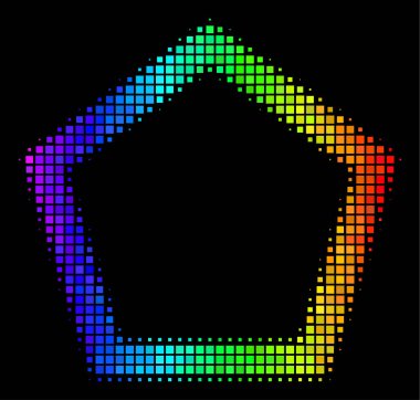 Gökkuşağı nokta kontur Pentagon simgesi