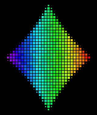 Renkli piksel elmas takım elbise simgesi