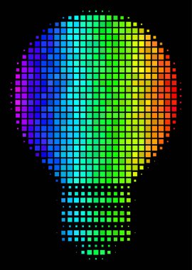 Spektral renkli noktayı elektrikli ampul simgesi