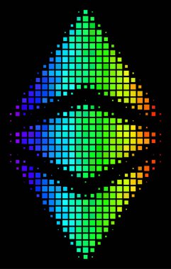 Spektral renkli Ethereum klasik simge noktalı