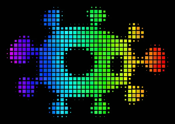 Icône colorée spectrale de bactéries pointillées — Image vectorielle