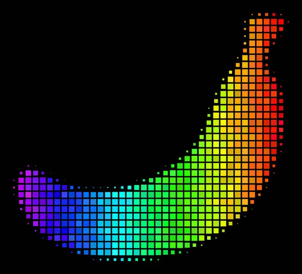 Colored Pixel Banana Icon — Stock Vector