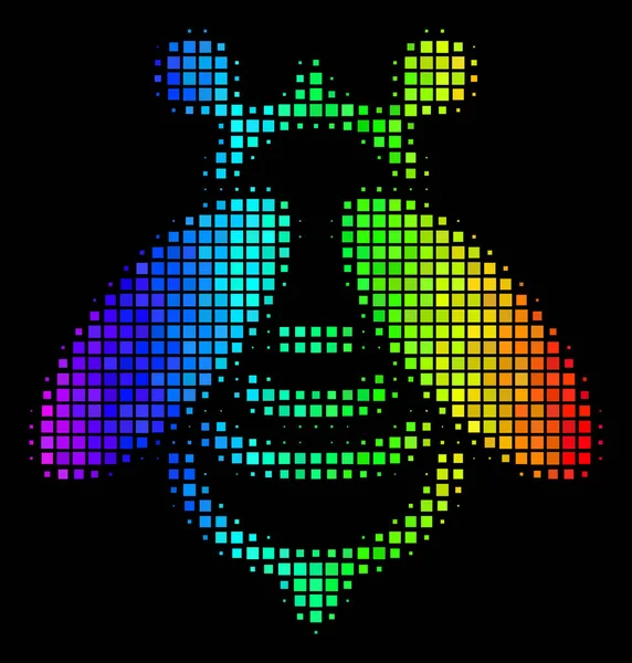 Rainbow Dot Bee ikona — Stockový vektor