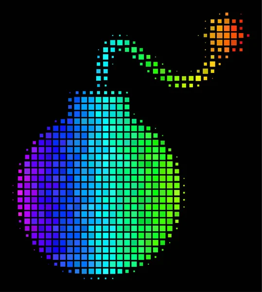 Ícone de bomba de pixel de arco-íris —  Vetores de Stock
