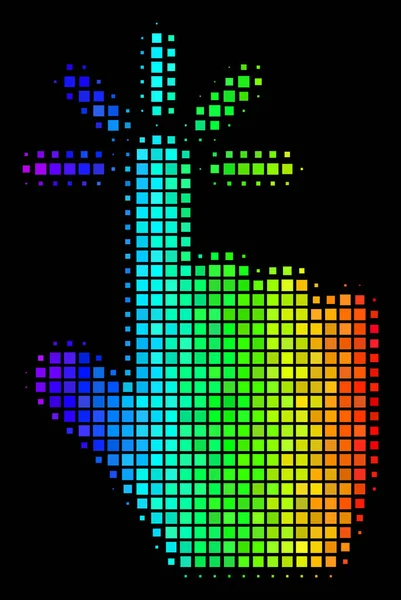 Rainbow Pixel Clique Ícone — Vetor de Stock