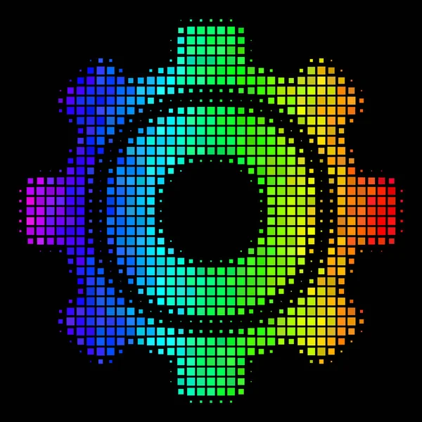Rainbow Dotted Cog Icon — Stock Vector
