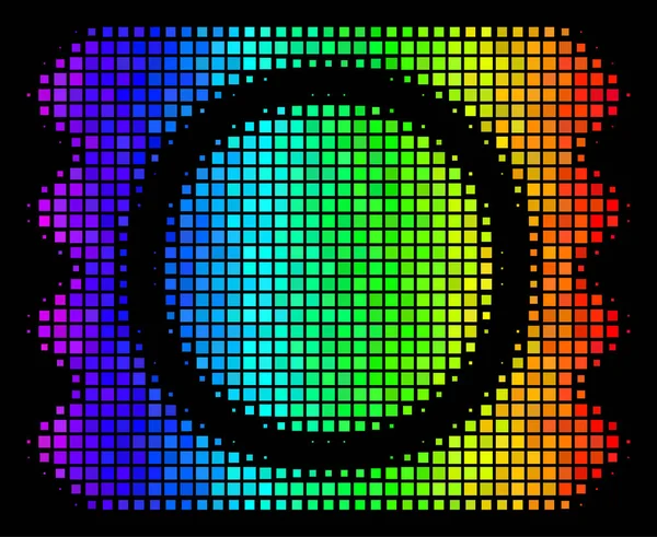 Spectrale gekleurde stip condoom pakketpictogram — Stockvector