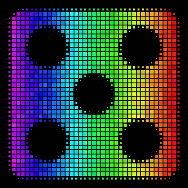 Icône de dés pixel arc-en-ciel — Image vectorielle