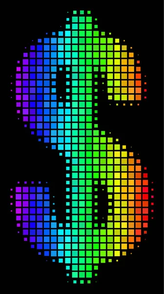 Ícono del dólar punteado de color espectral — Archivo Imágenes Vectoriales