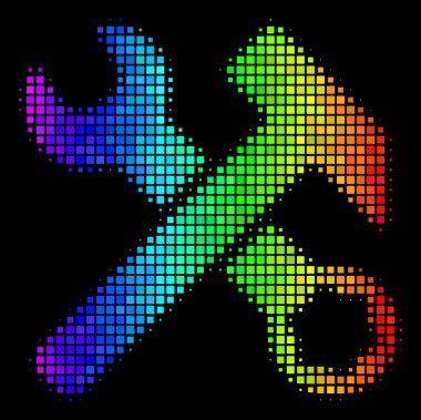 Gökkuşağı nokta çekiç ve Wrench kutsal kişilerin resmi