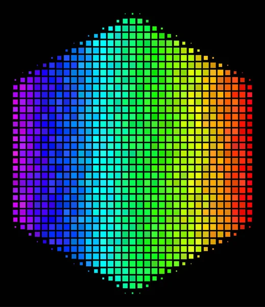 Ουράνιο τόξο διάστικτη γεμάτο εξάγωνο εικονίδιο — Διανυσματικό Αρχείο