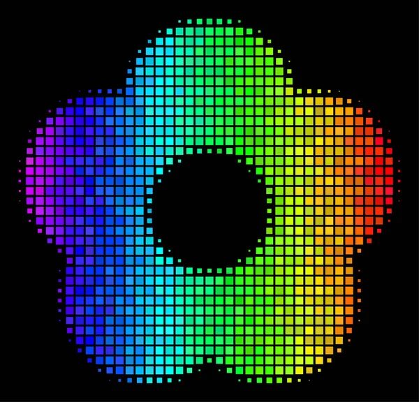 Gekleurde gestippelde bloem pictogram — Stockvector