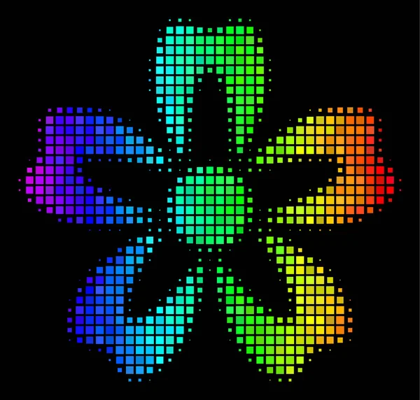 Icono de flor de píxel de espectro — Vector de stock