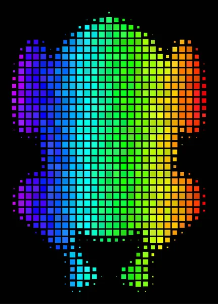 Spektrální barevné tečky Fried Chicken ikona — Stockový vektor