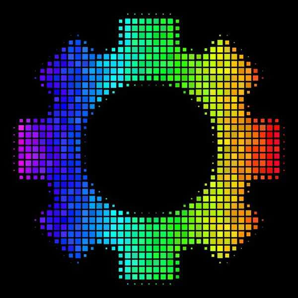 Spektrum pontozott fogaskerék ikonra — Stock Vector
