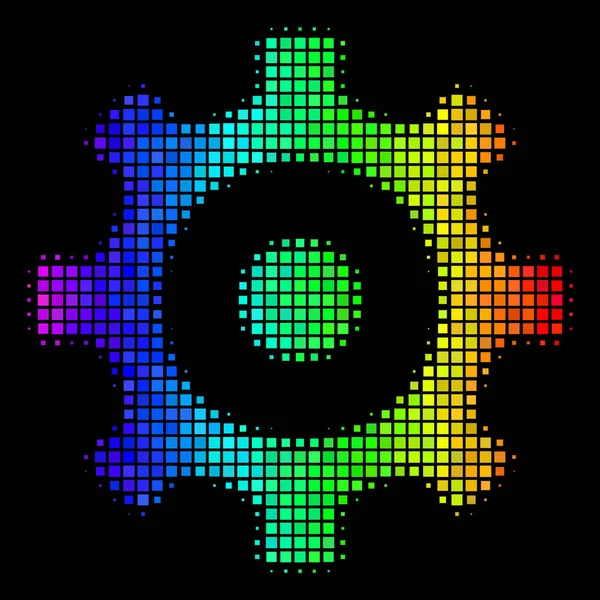Icono de engranaje punteado del espectro — Archivo Imágenes Vectoriales