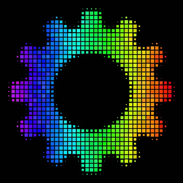 Spectrum Dotted Gear Icon — Stock Vector