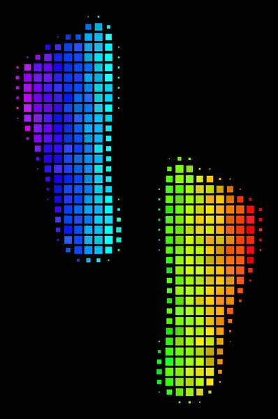 Pixel colorido Pegadas humanas Ícone —  Vetores de Stock