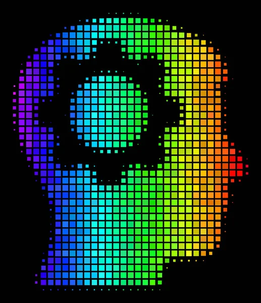 Spectrum Pixel Intellect Gear pictogram — Stockvector