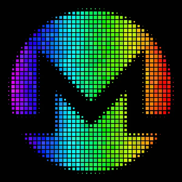 Spektrális színű szaggatott Monero valuta ikon — Stock Vector