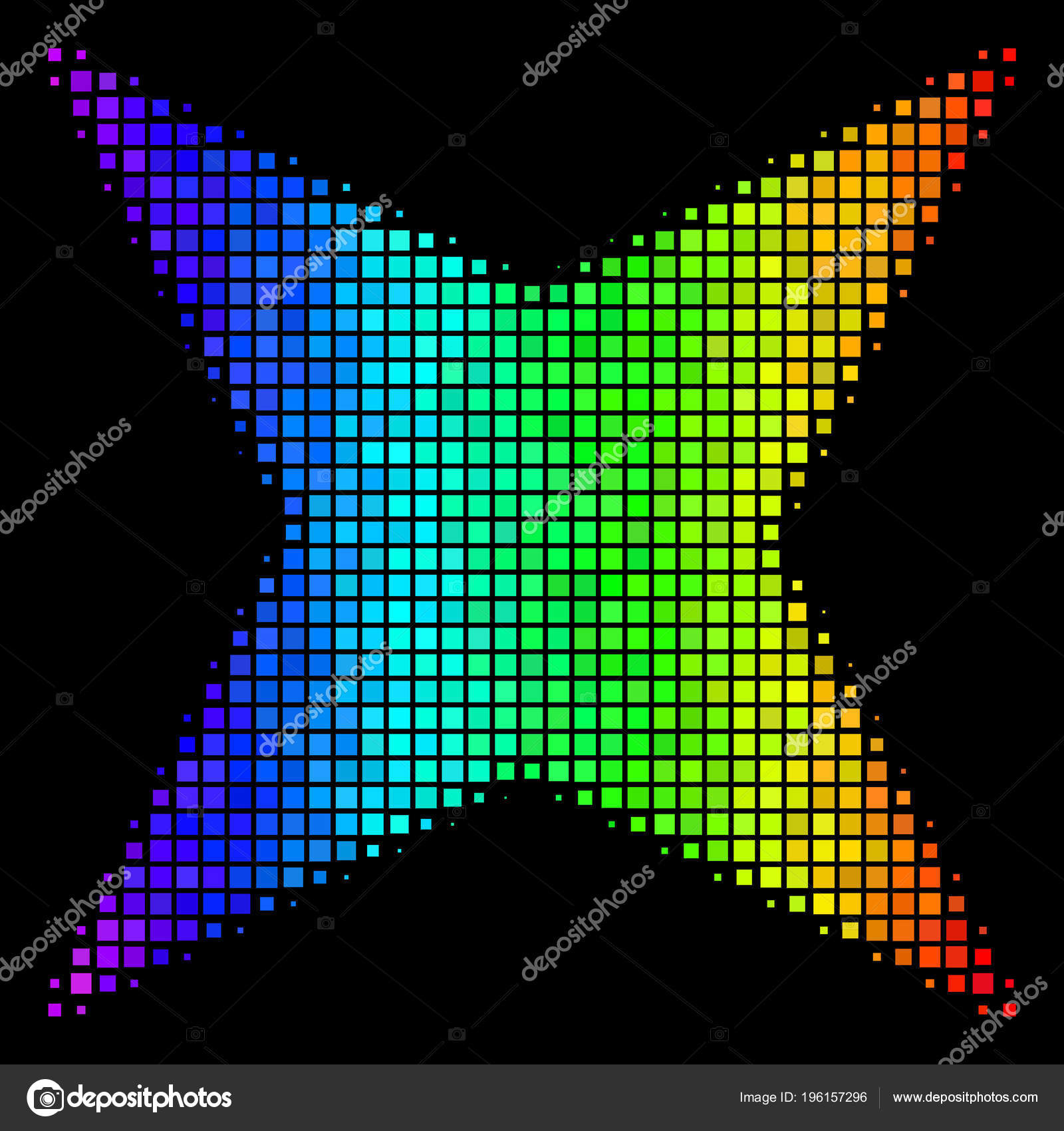 Arc En Ciel Pixel Sparkle Icône étoile Image Vectorielle