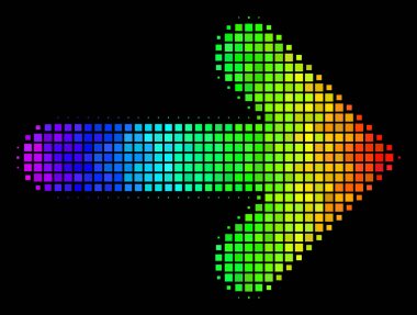 Sağ ok simgesi spektral renkli noktalı