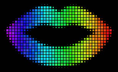 Gökkuşağı nokta seksi dudaklar simgesi