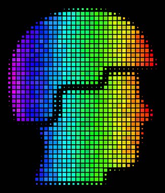 Spektral renkli noktayı asker kask simgesi