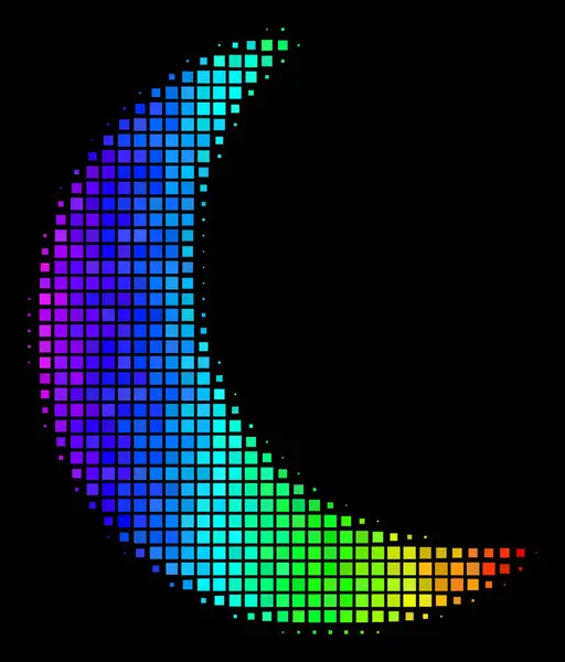 Icono de luna punteada de color espectral — Vector de stock