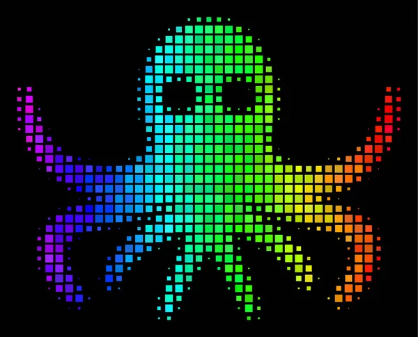 Barevné tečky chobotnice ikona — Stockový vektor