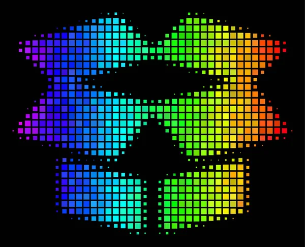 Spectral Colored Pixel Open Box Icon — Stock Vector