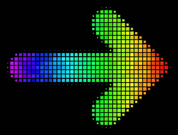 Spektralfarbig gepunktetes Pfeil-Symbol rechts — Stockvektor