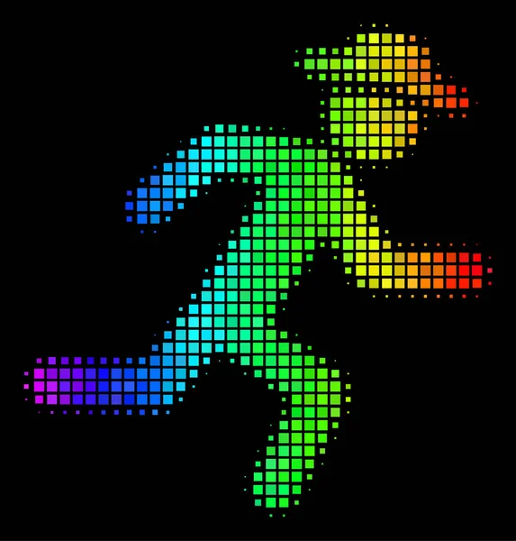 Spektrális színes pont futás úriember ikon — Stock Vector
