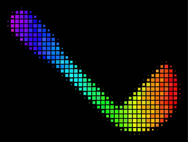 Ícone de colher pontilhado colorido espectral —  Vetores de Stock